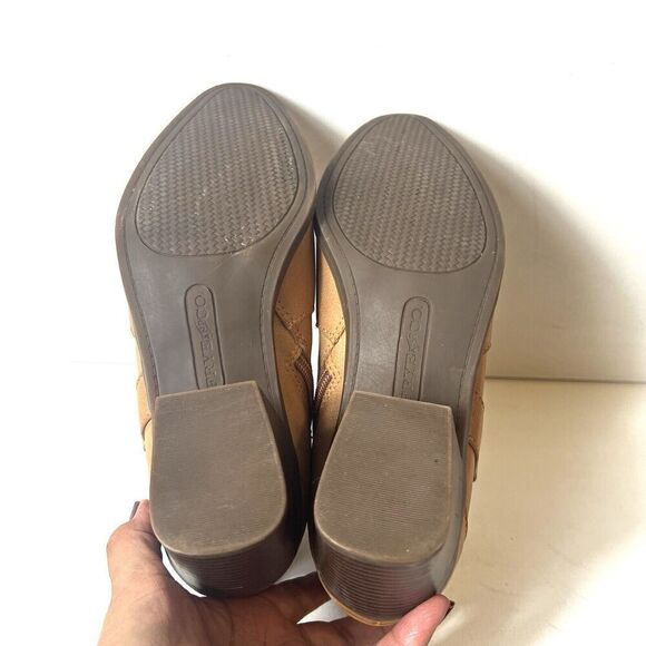 Frye and Co Womens 6M Western Bootie Ankle Boots Cognac Faux Leather Chunky Heel - Picture 9 of 9